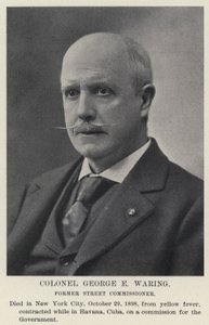 Oberst George E Waring, tidligere gatekommissær (s/hv-bilde) av American Photographer