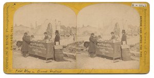 Første butikk i det brente distriktet, 1871 av American Photographer