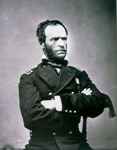 General William T. Sherman (1820-91) (s/hvitt-bilde) av American Photographer