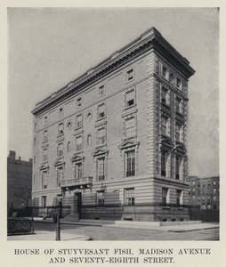 House of Stuyvesant Fish, Madison Avenue og Seventy-Eighth Street (s/hvitt-bilde) av American Photographer