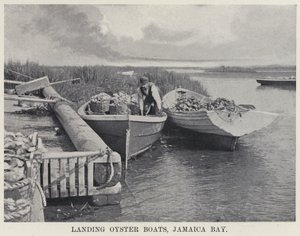 Landing Oyster Boats, Jamaica Bay (s/hvitt bilde) av American Photographer