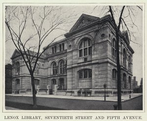 Lenox Library, Seventieth Street og Fifth Avenue (s/hvitt bilde) av American Photographer