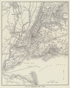Kart over Greater New York (s/hvitt bilde) av American Photographer