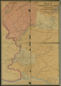 Kart over Township of Oxford, Boroughs of Frankford & Bridesburg med deler av Bristol, N. Liberties og Cheltenham Townships, 1849