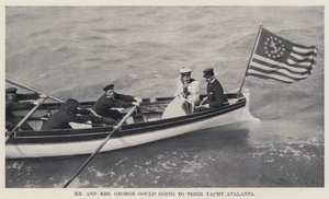 Herr og fru George Gould drar til Yacht Atalanta deres (s/hv-bilde) av American Photographer