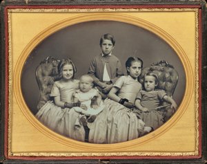 Portrett av fem barn, ca. 1850 (foto) av American Photographer