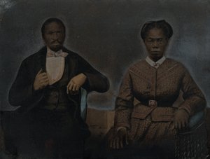 Portrett av en mann og en kvinne, 1860-tallet (foto) av American Photographer