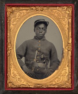 Portrett av en soldat, ca. 1863 (foto) av American Photographer