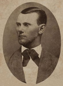 Portrett av fredløs Jesse James (1847-1882), (kabinettfoto)
