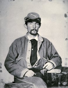 Menig John Lawson Wrenn, konføderert hærsoldat (s/hv-bilde) av American Photographer