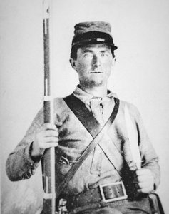 Menig John LeRoy Williams, konføderert hærsoldat (s/hv-bilde) av American Photographer