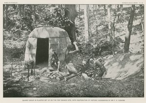 Steinbruddsgruppe i gips satt opp på Piny Branch-tomta av American Photographer