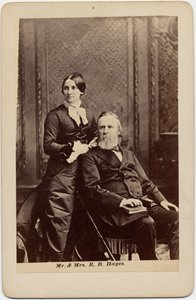 Rutherford Birchard Hayes (1822-93), 19. president i USA, og Lucy Ware Webb Hayes (1831-89), hans kone (albumfoto) av American Photographer