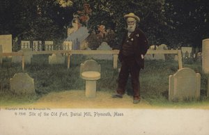 Tomten til det gamle fortet, Burial Hill, Plymouth, Massachusetts (fargefoto) av American Photographer