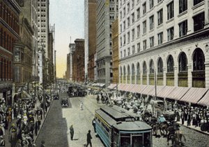 State Street, ser nordover fra Van Buren Street (farget bilde) av American Photographer