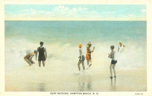 Surfebading, Hampton Beach, New Hampshire, ca. 1920 (fargefoto) av American Photographer