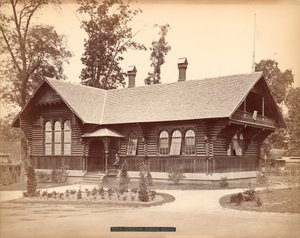 Swedish School House, Centennial Exposition, Philadelphia, 1876 (sølvalbumtrykk) av American Photographer