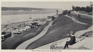 Hudson River og Riverside Park (s/hvitt bilde) av American Photographer