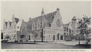 West End Collegiate Church, Dutch Reformed, Seventy-Seventh Street og West End Avenue (s/hv-bilde)