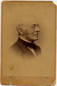 William Lloyd Garrison (1805-79), amerikansk avskaffelsesmann, foto av George K Warren, Boston (albumfoto) av American Photographer