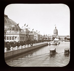 Verdens Columbian Exposition: Horticultural Building og Illinois State Building, Chicago, 1893 (lanternesklie) av American Photographer