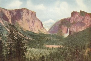 Yosemite Valley, California, generell utsikt fra Artists Point (farget bilde) av American Photographer