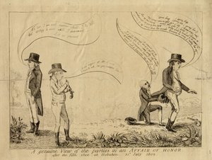 Et genuint syn på partene i en æressak etter det femte skuddet ved Hoboken, 31. juli 1802 av American School