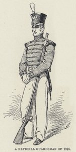En nasjonalgarde fra 1825 (litho) av American School
