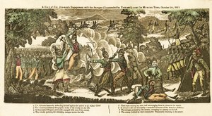 Et syn på oberst Johnsons engasjement med villmennene (befalt av Tecumseh) nær Moravian Town, 5. oktober av American School