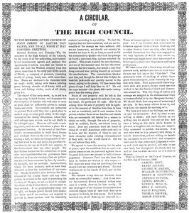 Et rundskriv fra Høyrådet for Jesu Kristi kirke av de siste dagers hellige, 1846 (trykk) av American School