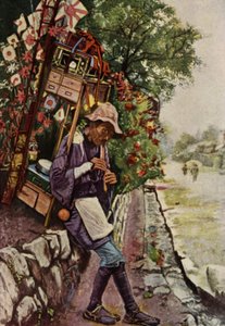 En leketøyshandler fra Japan (farge litho) av American School