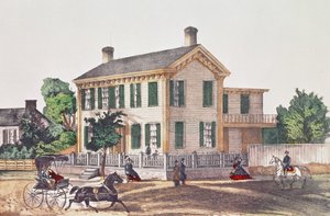 Abraham Lincolns (1809-65) bolig av American School