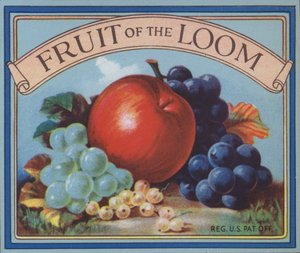 Annonse for Fruit of the Loom-klær (farge litho) av American School