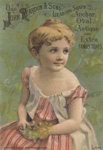 Annonse for John Reardon & Sons Leading Soaps: Anchor, Oval, Antique og Extra Family Soaps, ca. 1887