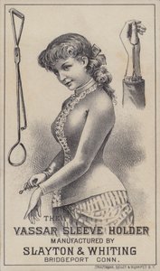 Annonse for Vassar-hylseholderen, produsert av Slayton & Whiting, Bridgeport, Connecticut, USA (farge litho) av American School