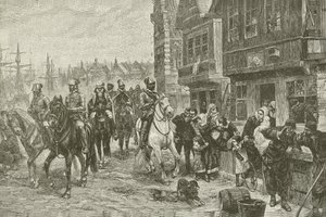 Alvas Last Ride through Amsterdam, fra maleriet av Chas Rochussen av American School