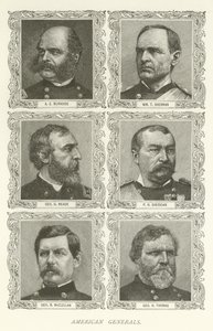 American Generals, A E Burnside, William T Sherman, George G Meade, PH Sheridan, George B McClellan, George H Thomas av American School