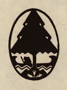 Amerikanske varemerker og enheter: Wahtonah, A Camp for Girls, Cape Cod Bay (litho) av American School