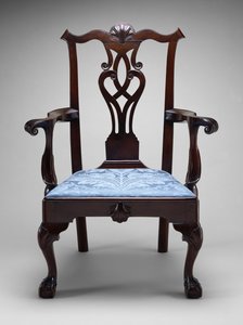 Lenestol, ca. 1760-1790 (svart valnøtt; sørlig gul furu) av American School
