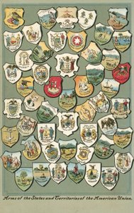 Arms of the states of USA (farge litho) av American School