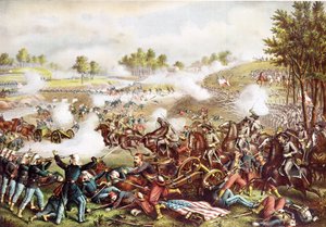 Battle of Bull Run, 21. juli 1861, publisert 1889 av American School