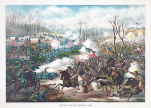 Battle of Pea Ridge, Arkansas, pub. Kurz & Allison, 1889 av American School