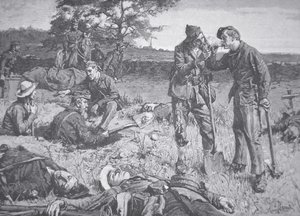 Mellom linjene under en våpenhvile (litho) av American School