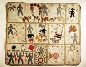 Bibelsk quilt, Virginia (bomull med applikasjon) av American School