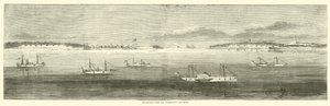 Blokkerende flåte utenfor Wilmington, Old Inlet, oktober 1864 av American School
