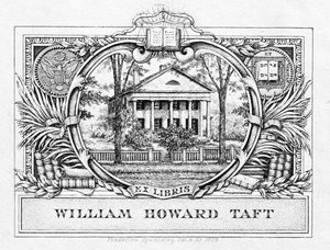 Bokskilt av president William H. Taft (1857-1930) 1909 (trykk) av American School