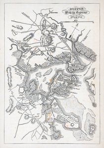 Boston og omegn i 1775 og 1776 (litho) av American School