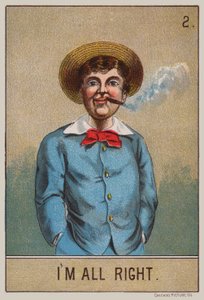 Gutt som røyker (farge litho) av American School