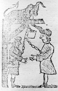 British Officials Doing the Devils Work, illustrasjon fra Boston Gazette av American School