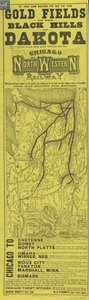 Broadside for Chicago og North Western Railway, trykt av Rand McNally, ca. 1870 av American School